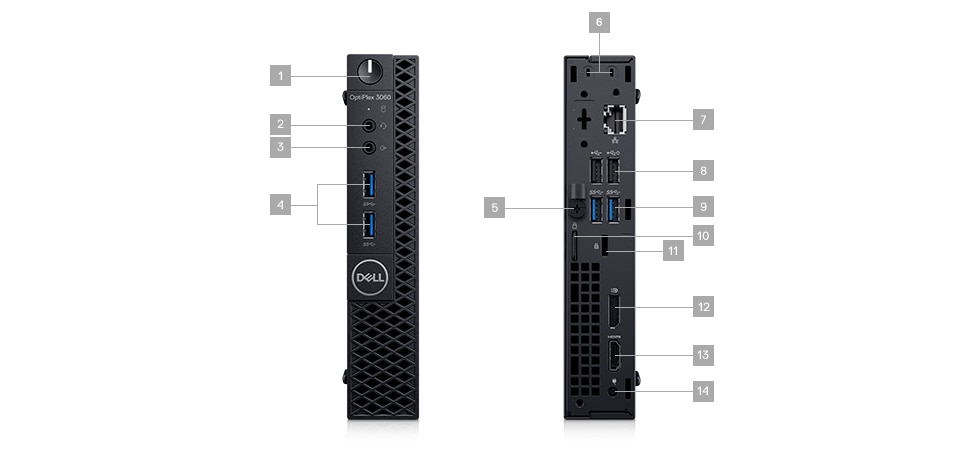 Optiplex 3060微型机 - 端口和插槽